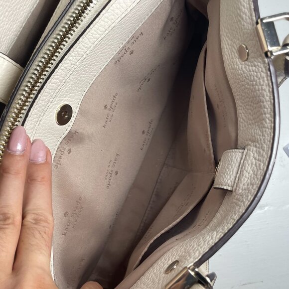 Kate Spade Leila Medium Triple Compartment Satchel - Light Sand Multi (EUC) - Picture 12 of 15